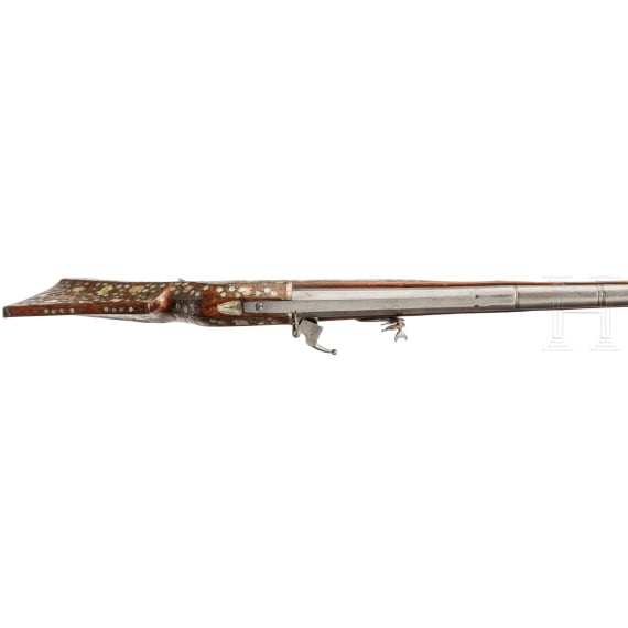 An important mother-of-pearl-inlaid matchlock-musket, Dresden, circa 1580/90