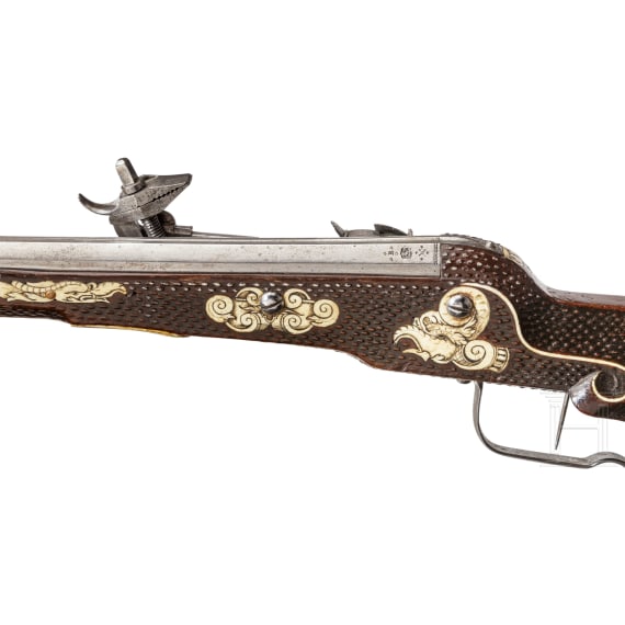 A military wheel-lock rifle by Balthasar Dressler in Dresden, dated 1596