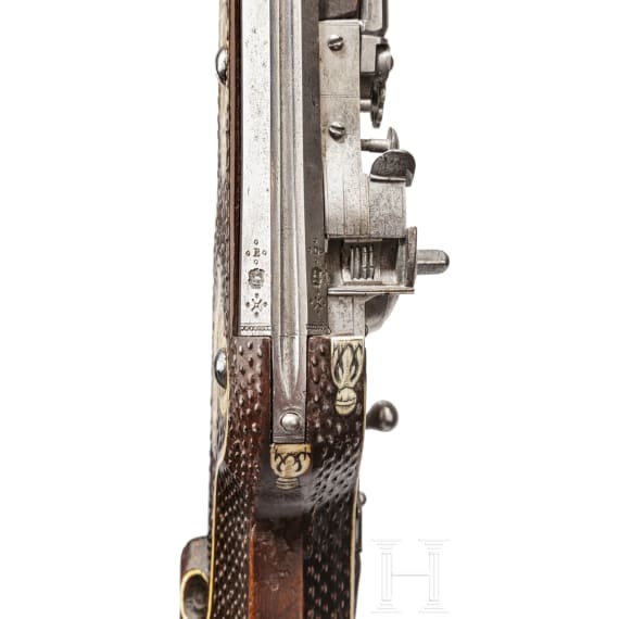 A military wheel-lock rifle by Balthasar Dressler in Dresden, dated 1596