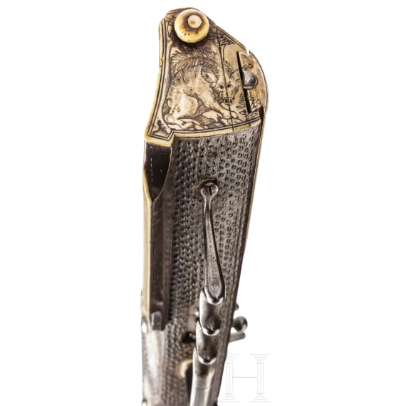 A military wheel-lock rifle by Balthasar Dressler in Dresden, dated 1596