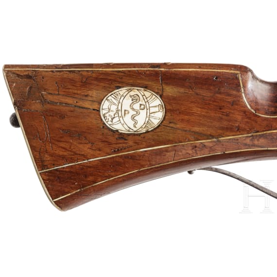 A bone-inlaid German matchlock musket, dated 1610