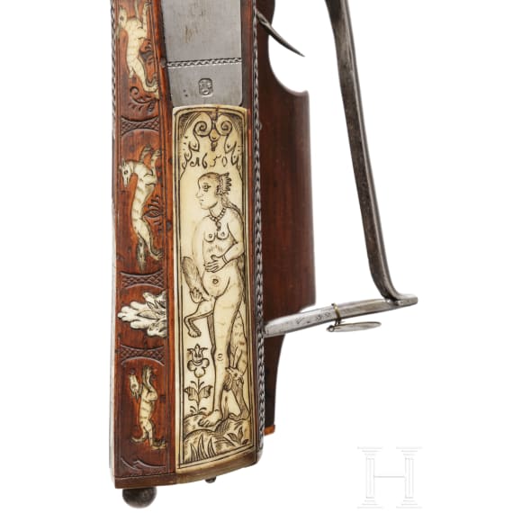A South German wheellock rifle from the armoury of the princes of Salm-Reifferscheidt, dated 1649