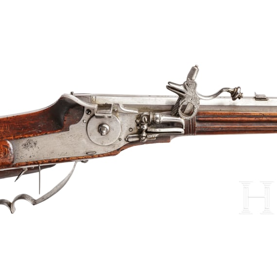 A German wheel-lock rifle, dated 1655