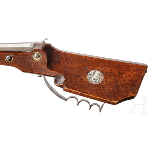 A German wheel-lock rifle, dated 1655