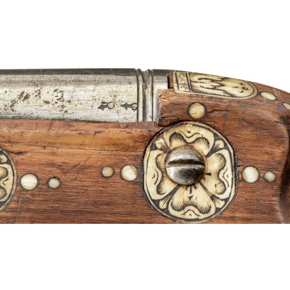 A South German bone-inlaid wheel-lock rifle, dated 1656