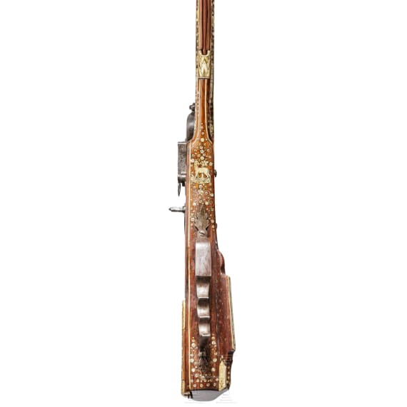 A profusely inlaid Silesian wheel-lock hunting rifle, circa 1700