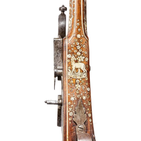 A profusely inlaid Silesian wheel-lock hunting rifle, circa 1700