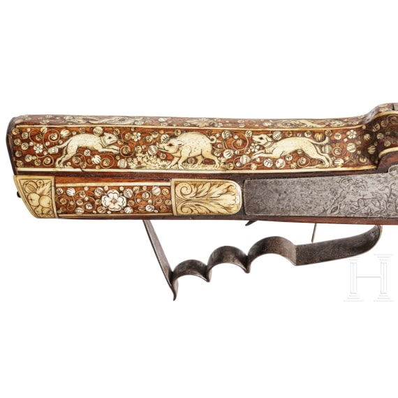 A profusely inlaid Silesian wheel-lock hunting rifle, circa 1700