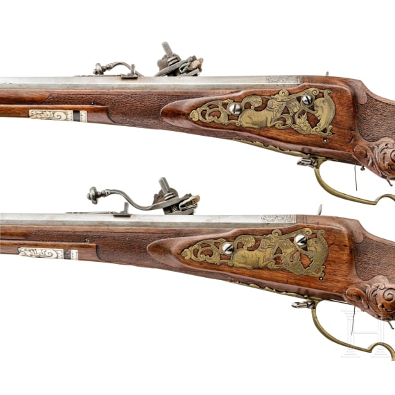 A pair of bone-inlaid wheellock rifles by Joseph Mair in Innsbruck, circa 1720/30