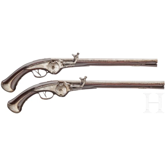 A pair of North German or Flemish military wheellock pistols, circa 1650