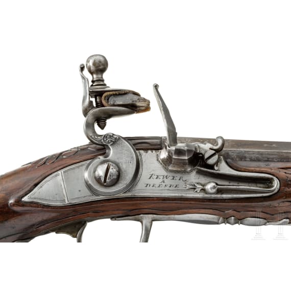 A flintlock rifle by Valentin Rewer, Dresden, ca. 1710