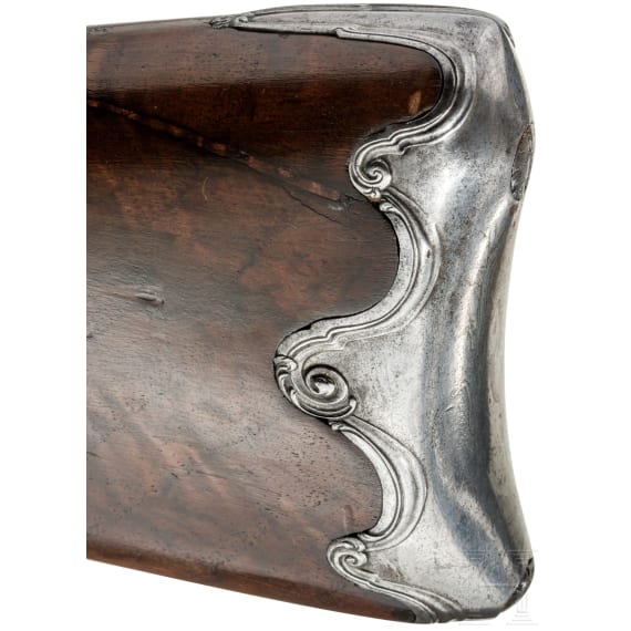 A gold-damascened flintlock side-by-side shotgun by Toupriant, Paris, circa 1770