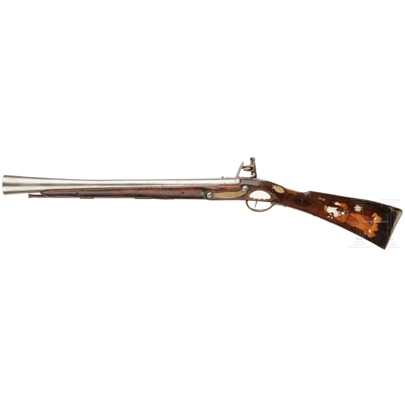 A wood and bone-inlaid blunderbuss, Alps region, ca. 1800