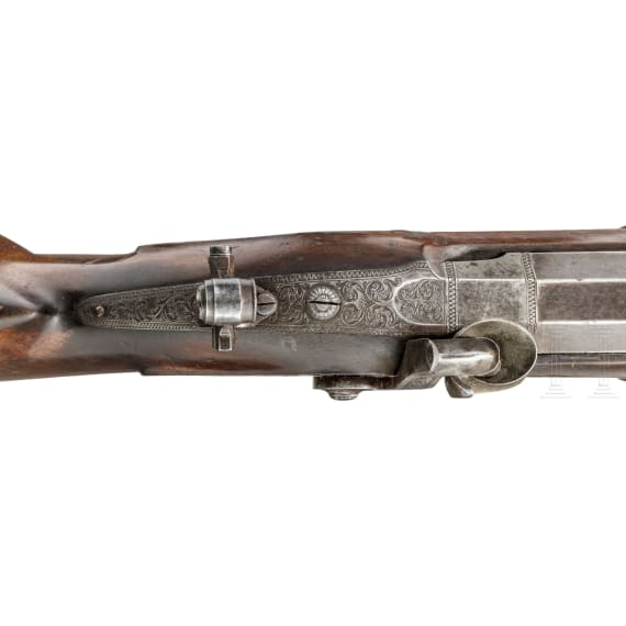 A heavy Swiss percussion target rifle, ca. 1850