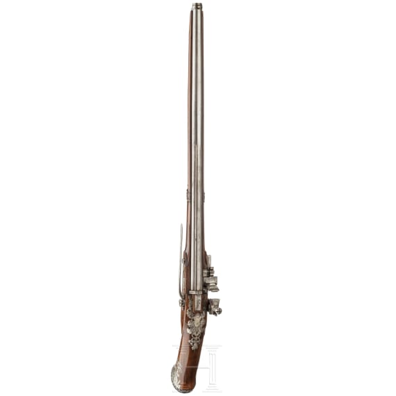 A long North-German or Dutch silver-inlaid flintlock pistol, circa 1660