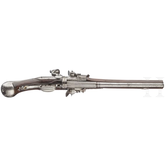 A rare German four-shot flintlock wender pistol for superimposed charges, circa 1660/70