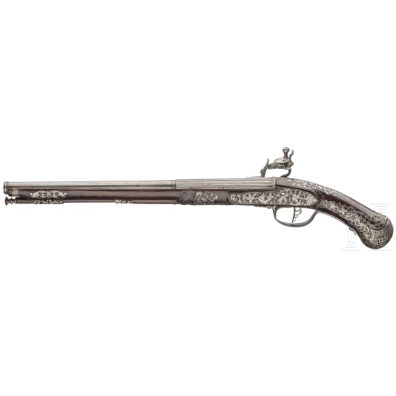 A long flintlock pistol, Andrea Medicina, Brescia, circa 1670