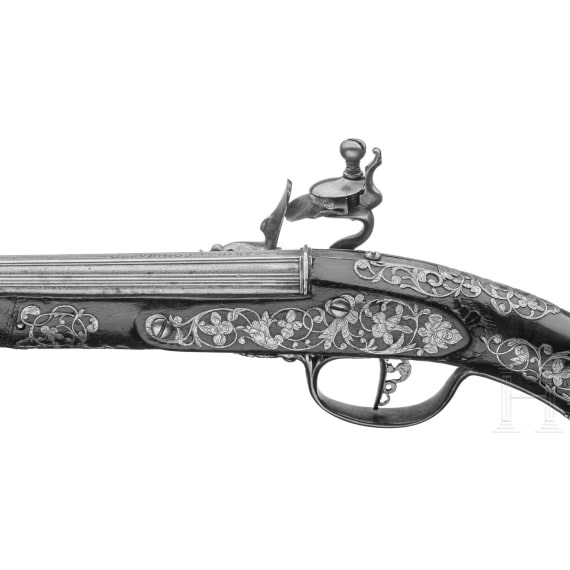 A long flintlock pistol, Andrea Medicina, Brescia, circa 1670