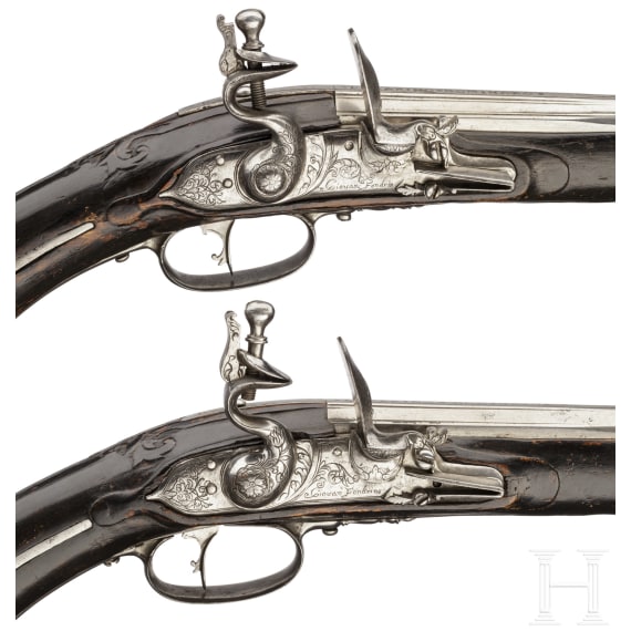 A pair of flintlock pistols, Giovanni Fondrino of Padua, circa 1680