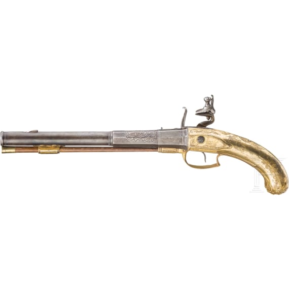 Ernst Ludwig Landgrave of Hesse-Darmstadt (1667 - 1739) - an all-metal flintlock pistol, Wittemann, Gie&szlig;en, circa 1720