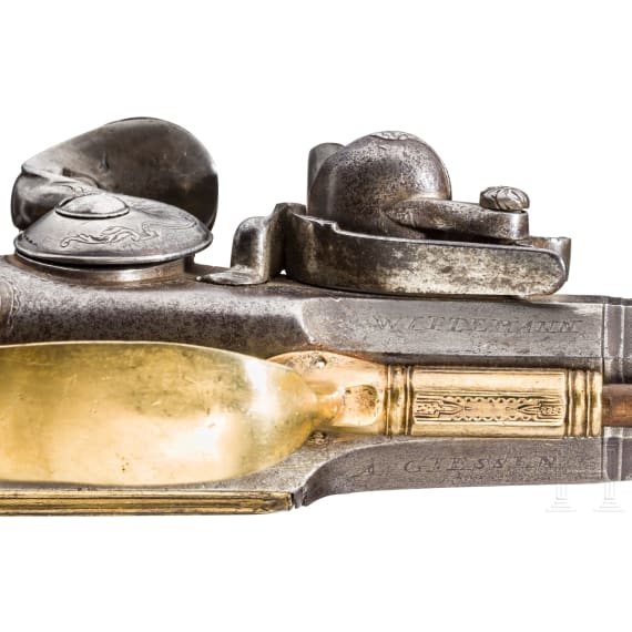 Ernst Ludwig Landgrave of Hesse-Darmstadt (1667 - 1739) - an all-metal flintlock pistol, Wittemann, Gie&szlig;en, circa 1720