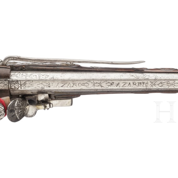 A flintlock pistol, Giovanni Cattaneo in Milan, circa 1700
