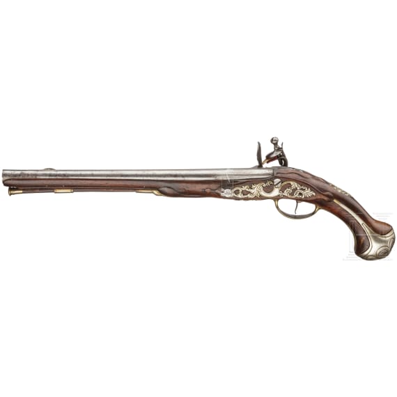 A French flintlock pistol, I. Danovd, circa 1720