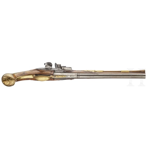 Lange Steinschloss-Bockpistole, Johann Jacob Behr, L&uuml;ttich, um 1720/30