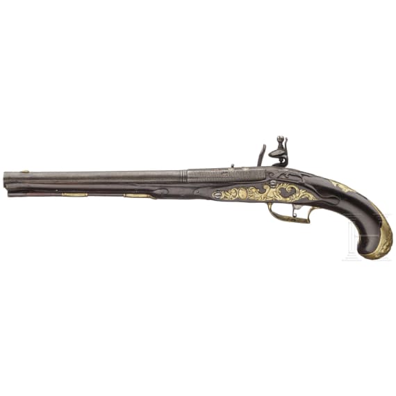 Lange Steinschlosspistole, wohl Russland, um 1740