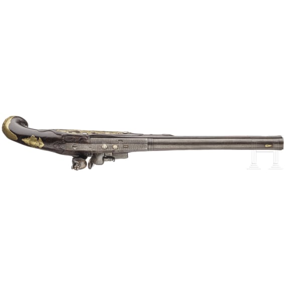Lange Steinschlosspistole, wohl Russland, um 1740