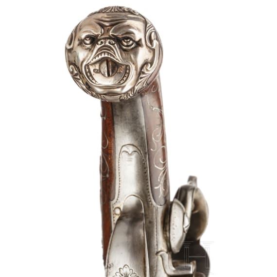 A pair of British Queen Anne flintlock pistols, Wilson (London), circa 1760