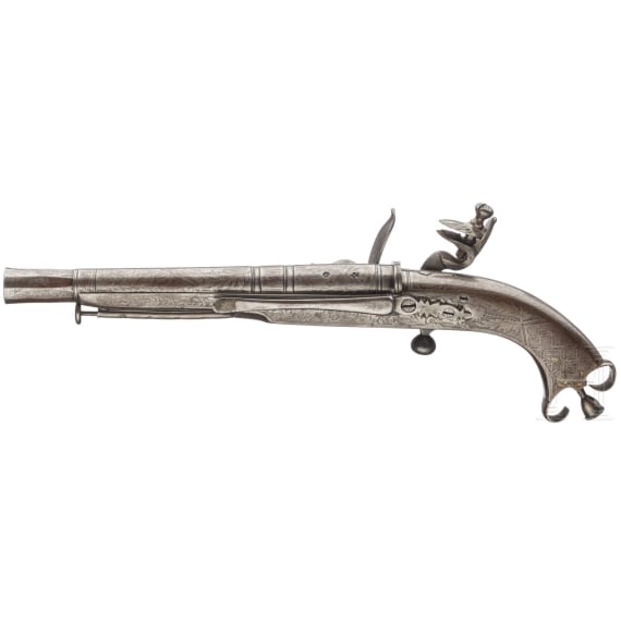 A Scottish all-metal flintlock pistol, circa 1820