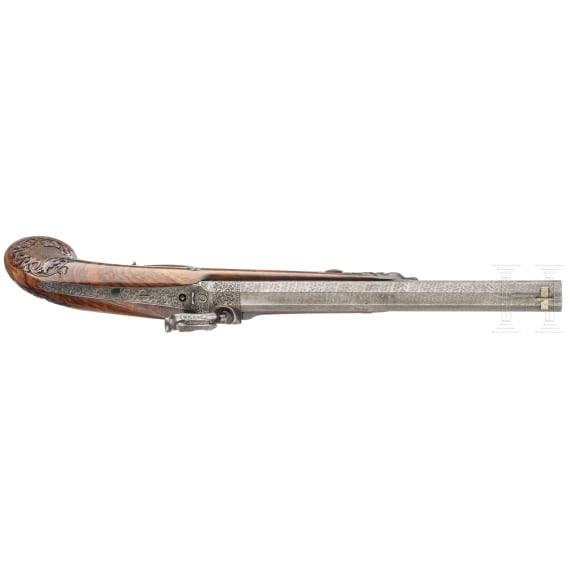 A percussion pistol with oval bore by Heinrich Ludwig Rasch in Brunswick, ca. 1840