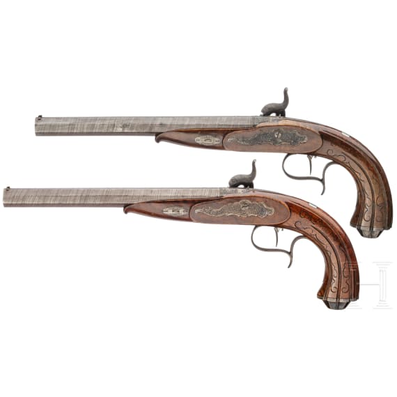 Ein Paar Perkussionspistolen, Adam Kuchenreuter, Regensburg, um 1850