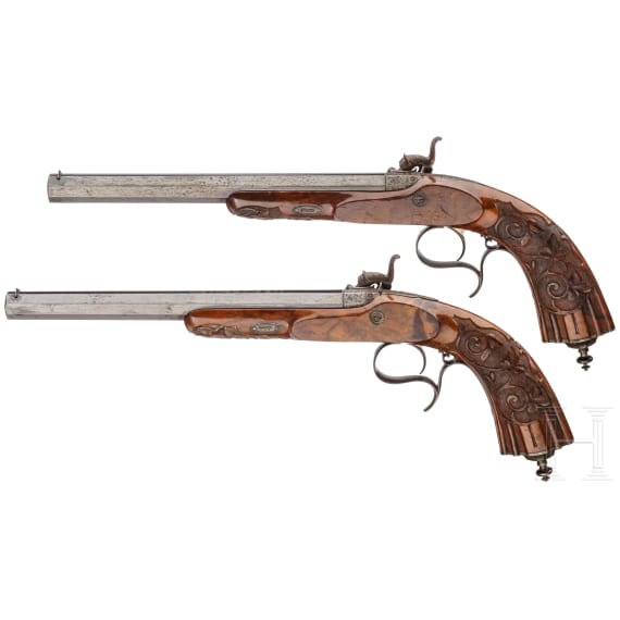 A pair of cased percussion pistols by Faur&eacute; Le Page, Paris, circa 1850