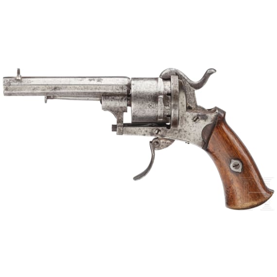 A pinfire revolver, Liege, ca. 1860
