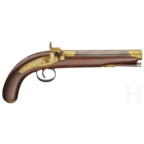 An Indian gold-damascened percussion-pistol, 2nd half of the 19th century