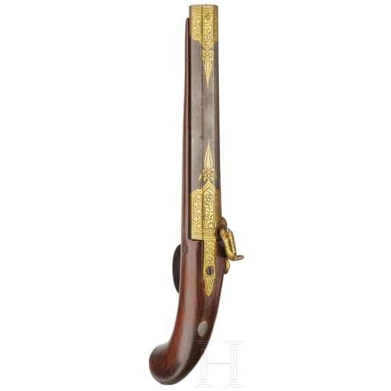 An Indian gold-damascened percussion-pistol, 2nd half of the 19th century