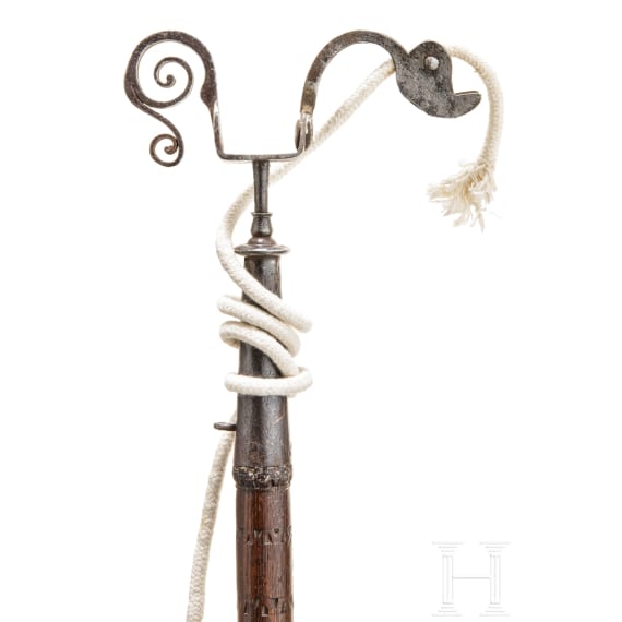 A rare match holder with combined musket rest, German, ca. 1600
