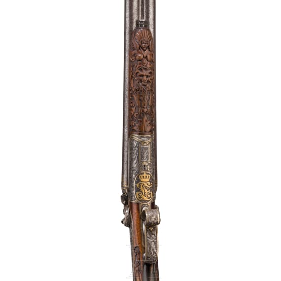 A luxury side-by-side shotgun L. Dieter, Munich, from the estate of Prince Ludwig Ferdinand of Bavaria, late 19th century