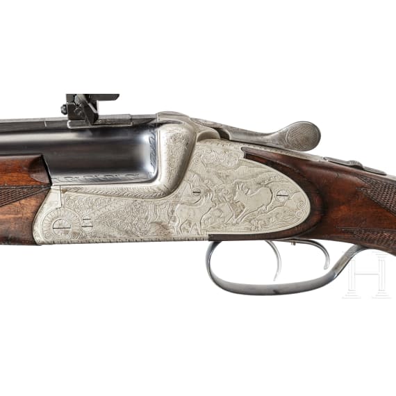 An over-and-under Scheiring-D&uuml;sel combination rifle with insert barrel and Schmidt & Bender scope