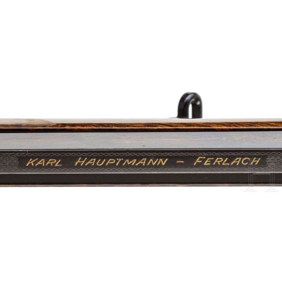 A cased deluxe break-action rifle by Karl Hauptmann, Ferlach, with Zeiss scope