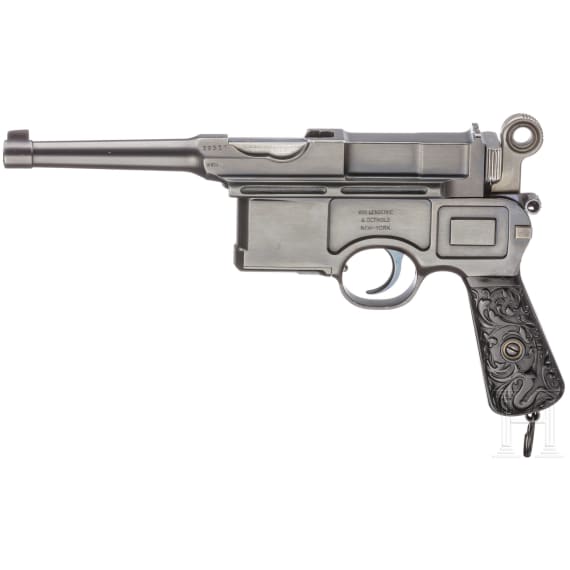 A Mauser C96 Bolo Large Ring Hammer, fixed sight, for six rounds