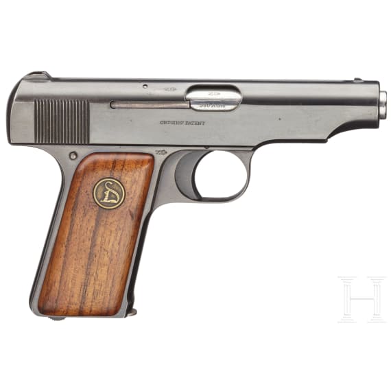 An Ortgies pistol in cal. 9 mm short, export model with holster