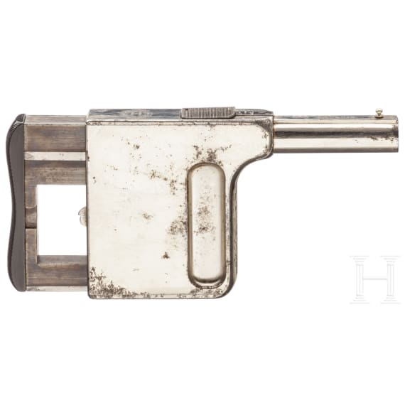 Gaulois Palm pistol No. 1, St. Etienne nickel finish,