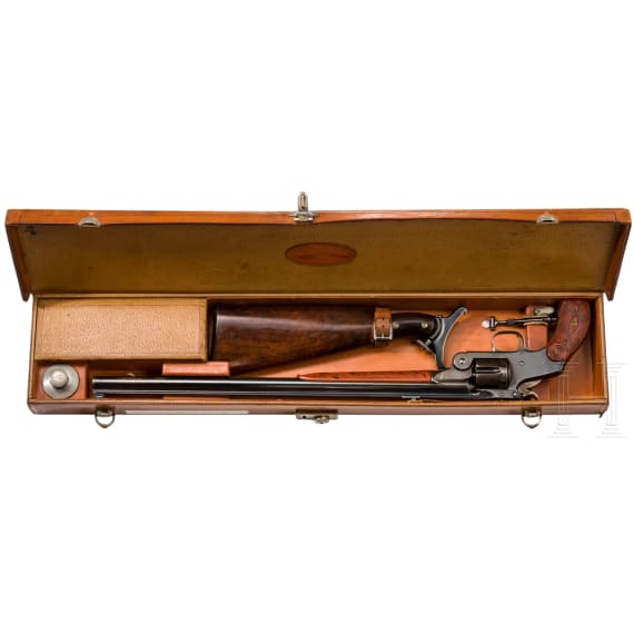 A cased Smith & Wesson Model 320 Revolving Rifle