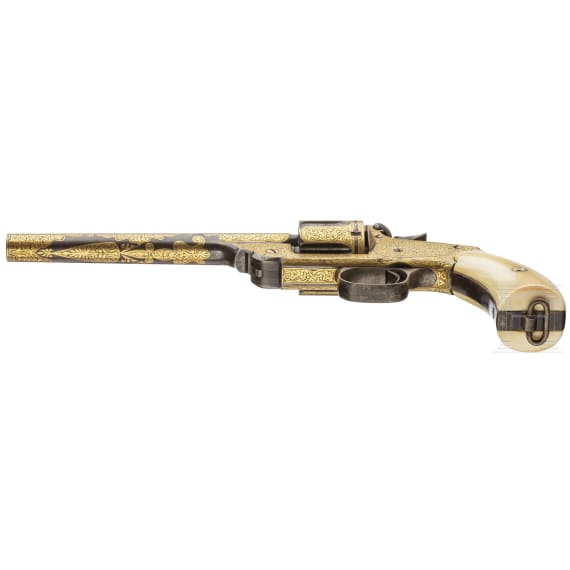A gilded deluxe Smith & Wesson New Model No. 3 Revolver for the oriental market