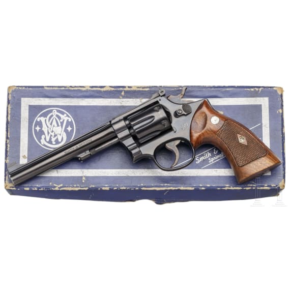 Smith & Wesson Mod. K-22 Masterpiece (Postwar, 3rd Mod. - Pre-Model 17), im Karton, Polizei D&auml;nemark