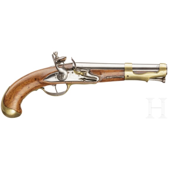 A French military flintlock pistol, M an 2, circa 1790