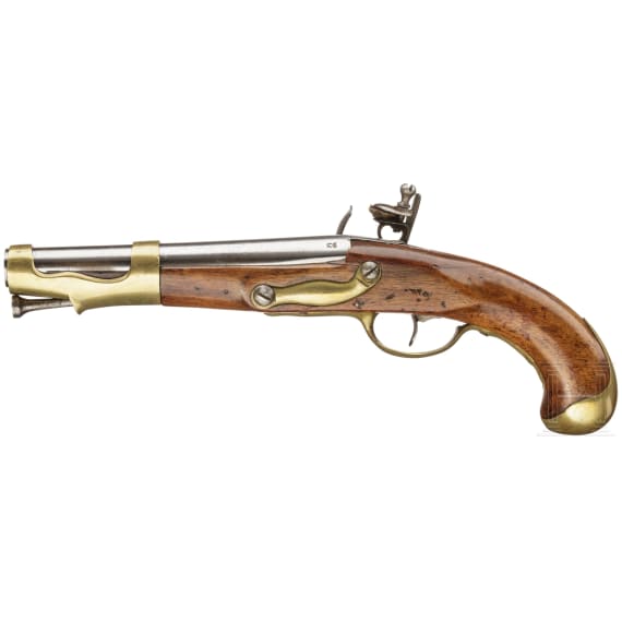 A French military flintlock pistol, M an 2, circa 1790